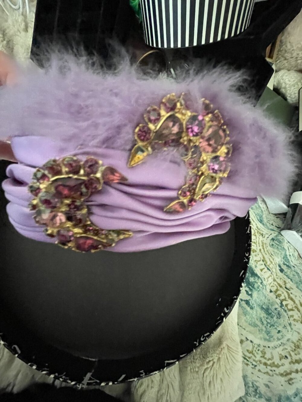 vintage lavender lace hat by mid-century New York milliner G. Howard Hodge